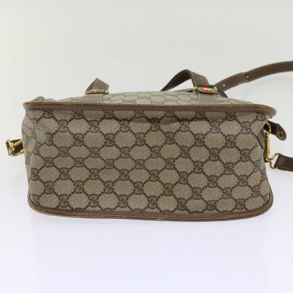 GUCCI GG Supreme Web Sherry Line Hand Bag 2way Beige Red 41 02 039 Auth 64239 - Picture 5 of 16